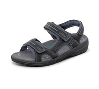 Orthofeet Herren Orthopädische Sandalen Style Gemini Sandale mit flexiblen Obermaterial - Schwarz, Größe 44