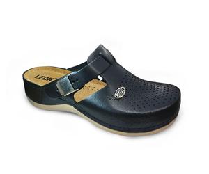 Orthopädische Clogs Leder - Komfortschuhe mit Memory-Schaum - 38 / Rot