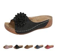 Orthopädische Damen-Sandalen mit Fußgewölbeunterstützung, breite Passform, Wanderschuhe, Ballenzeh-Korrektur, Diabetes-Sandalen, Schlupfschuhe, Leder, Slipper, Sommer, bequeme Pantoletten, Strand