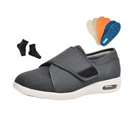 Orthopädische Diabetiker-Hausschuhe, Weite Rutschfeste Verstellbare Herrenschuhe Für Diabetiker Ödeme Und Arthritis, Bequeme Atmungsaktive Schuhe Für Senioren Orthopädisches Gehen(Dark Gray,37 EU)