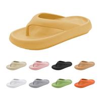 Orthopädische Flip-Flops für Damen, Diabetes-Sandalen für Plantarfasziitis, bequem, Sommer, Strand, Schlupfschuhe, breite Passform, gepolstert, Leder, Clogs mit Fußgewölbeunterstützung, gelb, 40 EU