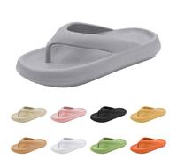Orthopädische Flip-Flops für Damen, Diabetes-Sandalen für Plantarfasziitis, bequem, Sommer, Strand, Schlupfschuhe, breite Passform, gepolstert, Leder, Clogs mit Fußgewölbeunterstützung, grau, 38 EU