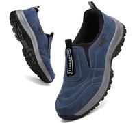 Orthopädische Herrenschuhe Rutschfeste Wanderschuhe Outdoor-Aktivitäten Wandersneaker Mit Fußgewölbeunterstützung Slip-on Loafer Atmungsaktiv Leicht Niedriger Bootsschuh ( Color : Blue , Size : 41 EU