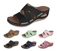 Orthopädische Pantoletten für Damen UK 2026, offene Zehenpartie, breite Passform, mit Fußgewölbeunterstützung, Ballenzeh-Korrektur, Diabetes-Sandalen, Slipper, Plantarfasziitis, Sommer, Strand