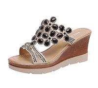 Orthopädische Sandalen Damen Peeptoe Elegante Mit Fussbett Slides Slipper Keilabsatz Flip Flops Damensandalen Zehentrenner Hausschuhe Sommerschuhe Plattform Clogs Outdoor Mit Absatz