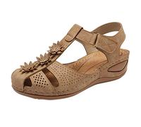 Orthopädische Sandalen mit geschlossener Zehenpartie für Damen, weiche Sohle, breite Passform, Barfuß, Walking-Sandalen, atmungsaktiv, einfach zu befestigen, Gladiator-Sandalen, Sommer, Sport, Fischer