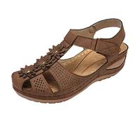 Orthopädische Sandalen mit geschlossener Zehenpartie für Damen, weiche Sohle, breite Passform, Barfuß, Walking-Sandalen, atmungsaktiv, einfach zu befestigen, Gladiator-Sandalen, Sommer, Sport, Fischer