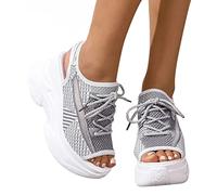 Orthopädische Schuhe Damen Sommer Mit Fussbett Sandalen Sandalen Slingback Schnürsandalen Ortopädicheschuhe Barfuß Mesh Sommerschuhe Muffin-Sandalen