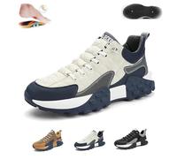 Orthopädischer Komfort-Sneaker 2024 für Herren, luftgepolsterte Freizeitschuhe, bequem, atmungsaktiv, rutschfest, dicke Sohle, Walking-Laufschuhe, weiß, 44 EU