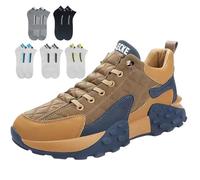 Orthopädischer Komfort-Sneaker für Herren, orthopädische Slip-On-Schuhe, lindert Fußschmerzen, perfekte Wanderschuhe, Schwarz , 42 2/3 EU