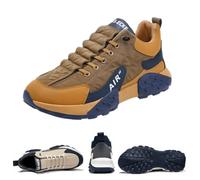 Herren Orthopädischer Komfort Sneaker Wasserdicht Air AIP Walking Tennis Bequeme Weite Schuhe Neutral Laufschuhe, khaki, 41 1/3 EU