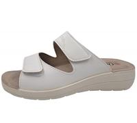 OrtoMed Damen Pantolette mit Keilabsatz Fußbett Weite H für breite Füße, Weiss, EU 38, 220-80-0116