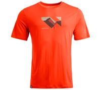 Ortovox - 140 Cool Landscape T-Shirt - Merinoshirt, Gr. L, orange (HotOrange)