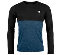 Ortovox - 150 Cool Logo L/S - Merinoshirt, Gr. L, schwarz/blau (BlackRavenII)