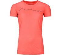 Ortovox 150 Cool Mountain T-ShirtDamen T-Shirts Bergsport Schnell trocknend | Geruchsneutralisierend | Kühlend | Widerstandsfähig | Hautfreundlich | Atmungsaktiv Größe XS orange