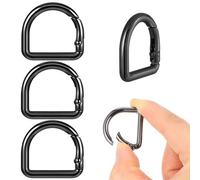 Oruola 4 Stück D Ringe 22mm Schwarz,D-Ringe Karabiner,Federhaken Clip für Geldbörse,Zinklegierung D-Ring Schlüsselanhänger für Taschenherstellung,Geldbörsenriemen,Rucksack Ersatz,Handtasche