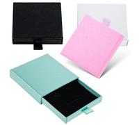 oruola 4 Stück Geschenkbox Klein,Schmuckkästchen Armband,Schmuck Geschenkbox für Armbänder,Ohrringe,Halsketten,Schmuckgeschenke,Quadratische Schmuckschachtel Klein,Mehrfarbig