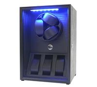 Oryx 3 Uhrenbeweger für Automatikuhren, Rotierende Uhrenbox 5 Rotationsmodi Einstellung Vitrine mit extra Uhrenspeichern und LED-Licht, abschließbare Aufzieher, USB-betrieben, super leiser