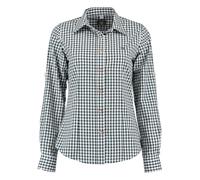 OS Trachten Damen Bluse Langarm Trachtenbluse mit Liegekragen Qorru, Größe:40, Farbe:dunkelgrün