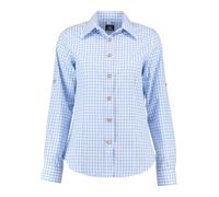 OS Trachten Damen Bluse Langarm Trachtenbluse mit Liegekragen Qorru, Größe:40, Farbe:hellblau/bleu