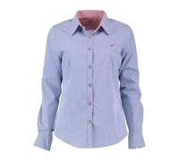 OS Trachten Damen Bluse Langarm Trachtenbluse mit Liegekragen Ututu, Größe:46, Farbe:Mittelblau