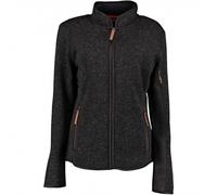 OS Trachten Damen jacke Strick Fleece Leder (anthrazit) 38