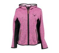 OS Trachten Damen Strickfleecejacke Freizeitjacke Übergangjacke mit Kapuze Zumgu, Größe:44, Farbe:Himbeere