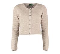 OS Trachten Damen Strickjacke Trachtenjacke Cardigan mit Rundhalsausschnitt Quivun, Größe:36, Farbe:Natur