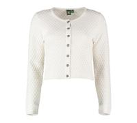 OS Trachten Damen Strickjacke Trachtenjacke Cardigan mit Rundhalsausschnitt Quivun, Größe:42, Farbe:ecrue