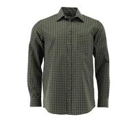 OS Trachten Herren Hemd Langarm Jagdhemd mit Liegekragen Ratyp, Größe:43/44, Farbe:Oliv