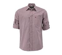 OS Trachten Herren Hemd Langarm Trachtenhemd mit Liegekragen Ukazui, Größe:53/54, Farbe:weinrot