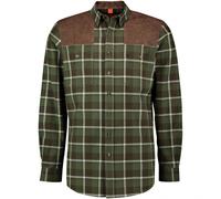 OS Trachten Herren Langarmhemd mit Leder 43/44