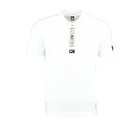 OS Trachten Herren Poloshirt Kurzarm Trachtenshirt mit Polokragen Owoles, Größe:M, Farbe:weiß