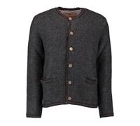 OS Trachten Herren Strickjacke Langarm Trachtenjacke Cardigan Wolljacke mit Rundhalsausschnitt Fudei, Größe:50, Farbe:anthrazit