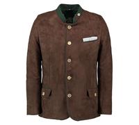 OS Trachten Herren Trachtensakko Janker Trachtenjacke mit Stehkragen Cromvo, Größe:50, Farbe:dunkelbraun