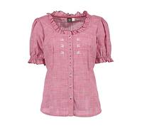 OS Trachten Kurzarm Trachtenbluse mit Rundhalsausschnitt Zerado, Größe:36, Farbe:mittelrot