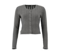 OS Trachten Strickjacke mit Rundhalsausschnitt Borida, Größe:48, Farbe:Mittelgrau