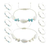 OSALADI 12 Stück Handgewebte Verstellbare Armbänder und Fußkettchen aus Muscheln und Faden Stilvoller Strandschmuck für Damen für Sommerurlaub Am Strand