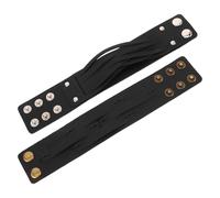 OSALADI 2 Stück pack Punk Armreif aus Pu Leder für Herren Verstellbar und Eng Anliegend Schwarzes Vintage Punk Armband für Outdoor Aktivitäten und Freizeit