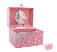 OSALADI Ballerina Musik Schmuckkästchen mit Spiegel Drehender Ballerina Sicherer Aufbewahrung und Geschenkbox Musikdose für Kleine Mädchen
