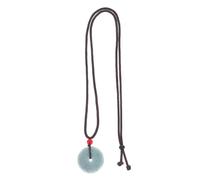 OSALADI Geschnitzte Grüne Jade Halskette mit Glatter Oberfläche und Einzigartigen Mustern Elegante Retro Schmuck für Damen und Herren bei Formellen Anlässen oder Jubiläen