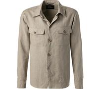 OSCAR JACOBSON Overshirt Herren Regular Fit Langarm Leinen beige, 48