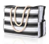 oscaurt Strandtasche Groß Shopper Tasche Damen Tote Bag mit Reißverschluss Wasserdicht Badetasche XXL Familie Wickeltasche Umhängetasche Faltbar Reisetasche Travel Bag