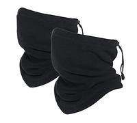 Oscenny Multifunktionstuch Verstellbarer Antistatisches Fleece Schlauchschal hält warm auch unter 0℃ für kühles kaltes Wetter für Herren Damen Skifahren Radfahren Motorrad Laufen(2Packs)