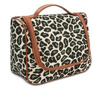 OSDUE Kulturbeutel Damen, Kosmetiktasche zum Aufhängen, Waschtasche für Damen Mädchen, Reisetasche mit Haken, Handgepäck-Reisezubehör, Leopardenmuster