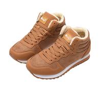 Osheoiso Herren Damen Stiefel Winterstiefel Schneestiefel Flache Warme Boots Große Größe Winter Stiefeletten Plüsch Damenschuhe Arbeitsschuhe Outdoor Thermostiefel B Orange 36 EU