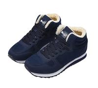 Osheoiso Herren Damen Stiefel Winterstiefel Schneestiefel Flache Warme Boots Große Größe Winter Stiefeletten Plüsch Damenschuhe Arbeitsschuhe Outdoor Thermostiefel B Dunkelblau 44 EU