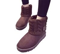Osheoiso Stiefel Damen Gefüttert Stiefel Boots Elegante Schneestiefel Warm rutschfest Wanderschuhe Winterstiefel Stiefel Kurzschaft B Braun 40 EU