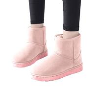 Osheoiso Stiefel Damen Gefüttert Stiefel Boots Elegante Schneestiefel Warm rutschfest Wanderschuhe Winterstiefel Stiefel Kurzschaft A Rosa 38 EU