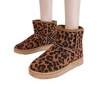 Osheoiso Stiefel Damen Gefüttert Stiefel Boots Elegante Schneestiefel Warm rutschfest Wanderschuhe Winterstiefel Stiefel Kurzschaft A Leopard 40 EU